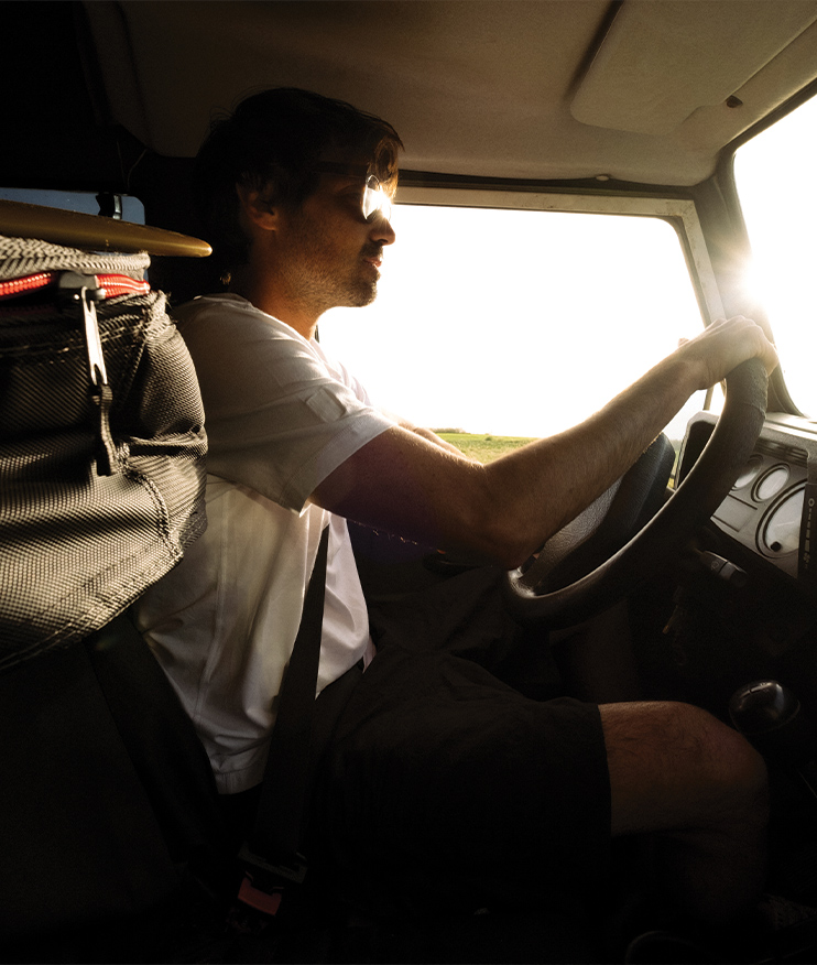 man driving